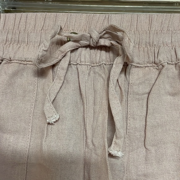Zenana size XL blush pink elastic high rise waist 5” linen shorts with pockets - Picture 4 of 11